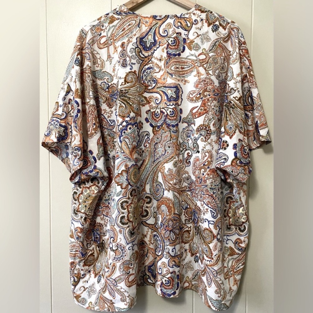 Paisley Open Front Kimono - Picture 2 of 4